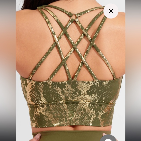SOLD Buffbunny revolution sports bra medium Olive Gold Viper NWT - Picture 5 of 11